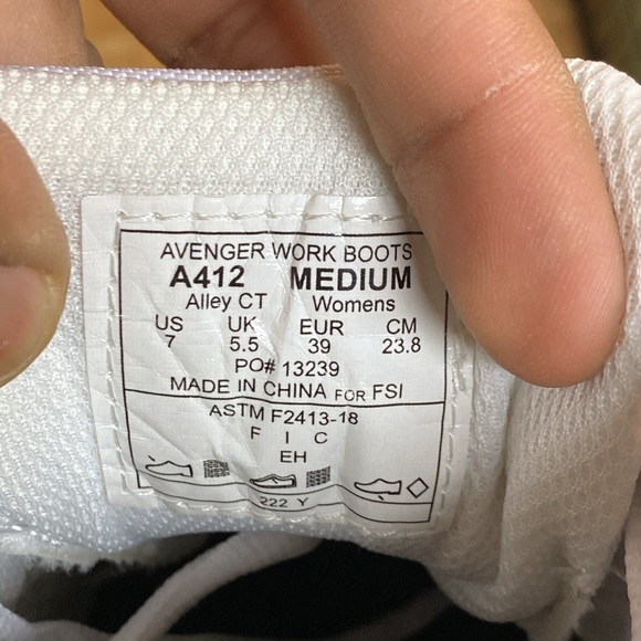 Avenger Slip And Oil Resistant Steel Toe Work Boots “White Black” - Picture 15 of 15